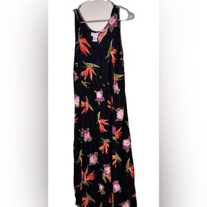 Jennifer Moore Black Floral Midi Dress